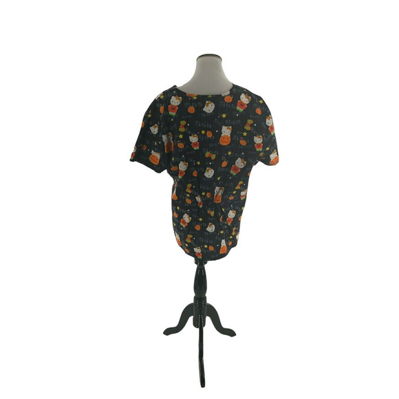 Hello Kitty By Sanrio Top Womens Size XL Short Sleeve Halloween Themed Scrub Top - Picture 6 of 10